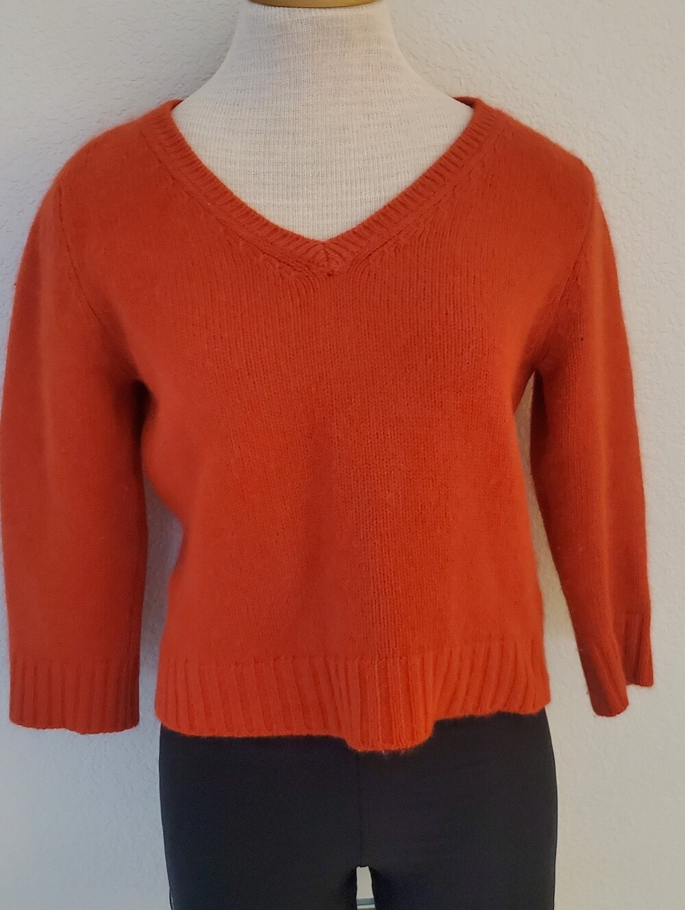 Women’s V-Neck Orange Sweater